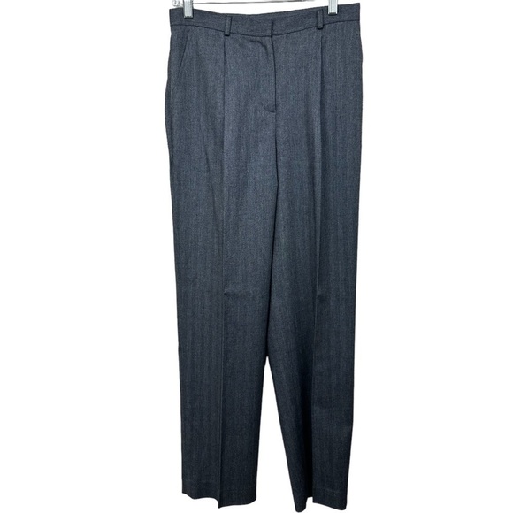 Jones New York Gray Wool Blend Herringbone Trousers Pants, Stretch, Size 6 - Picture 1 of 5